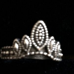 Elegant Silver Beaded Ring, Size 3